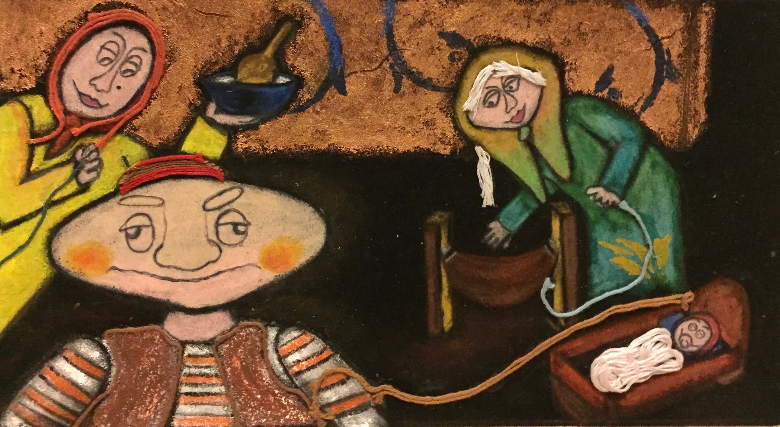 Hassan Kachal — detail view by Zi Shamloo, mixed media