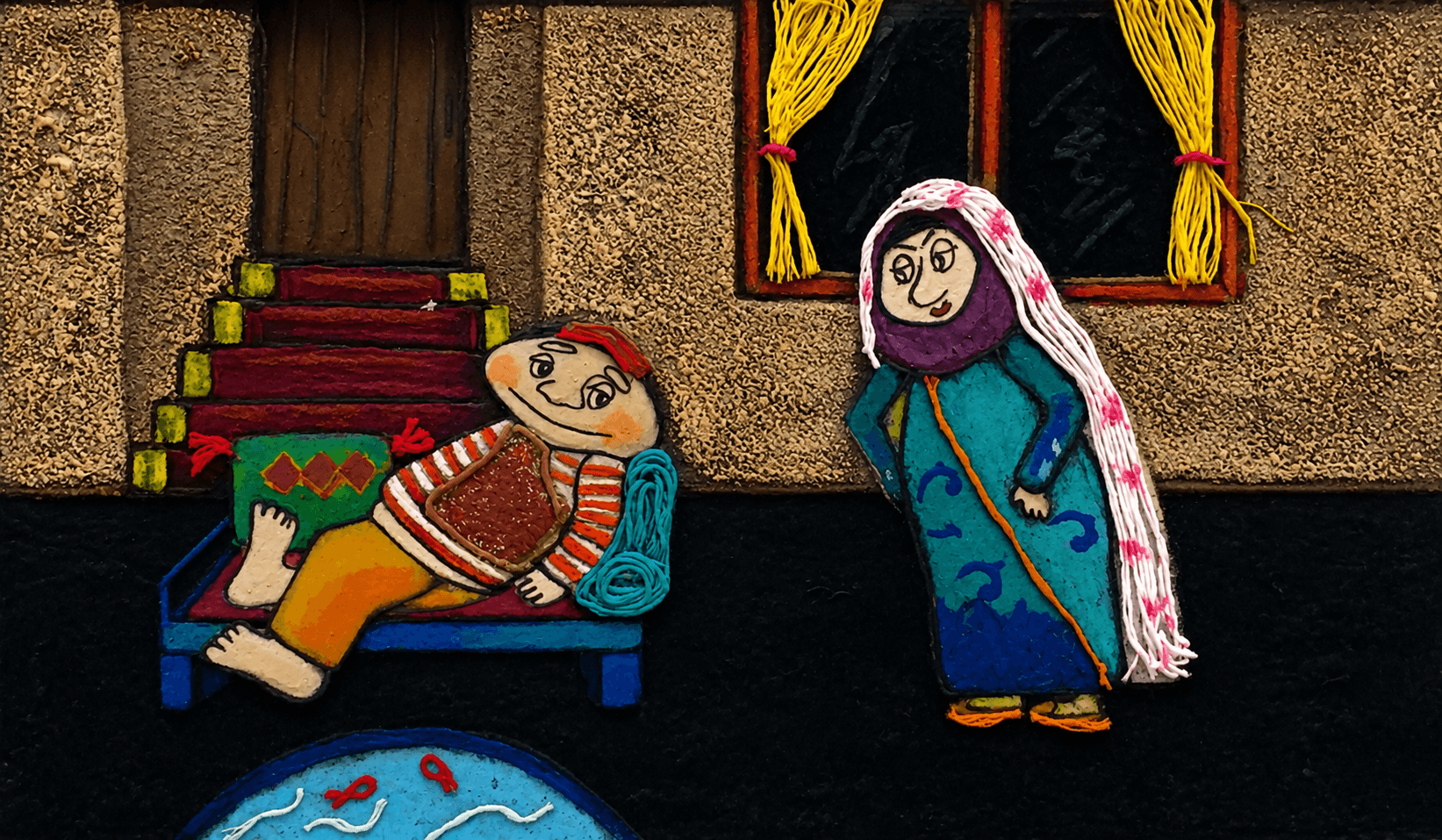 Hassan Kachal illustration by Zi Shamloo, mixed media