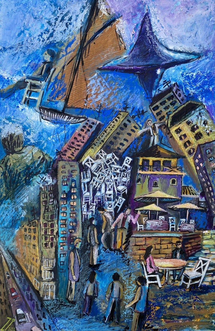 based on inception movie by Zi Shamloo, acrylic on canvas