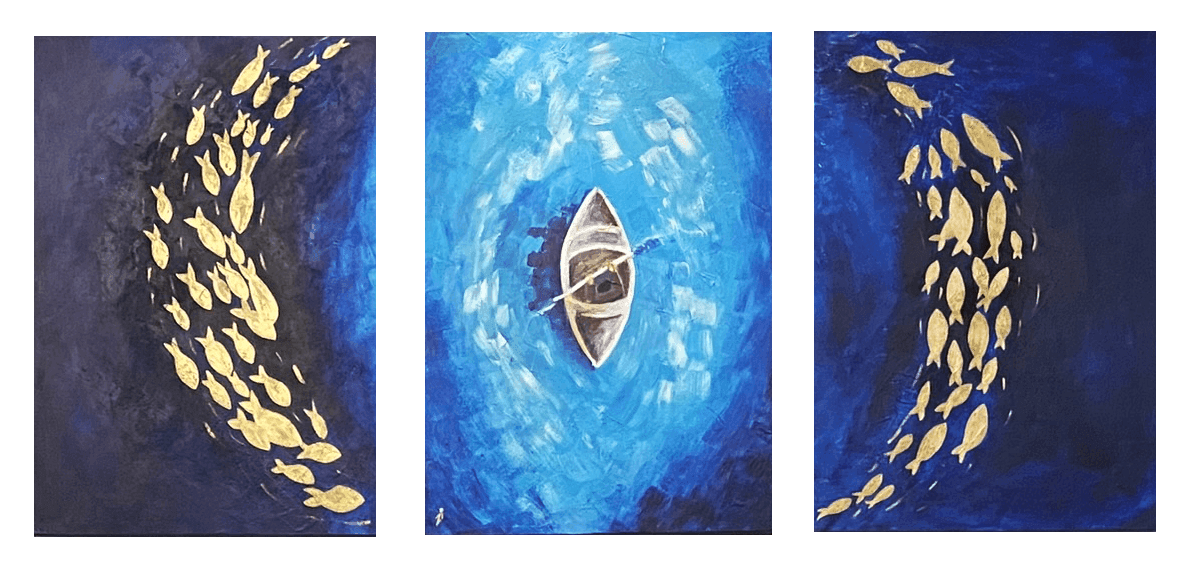 ocean by Zi Shamloo, acrylic on canvas