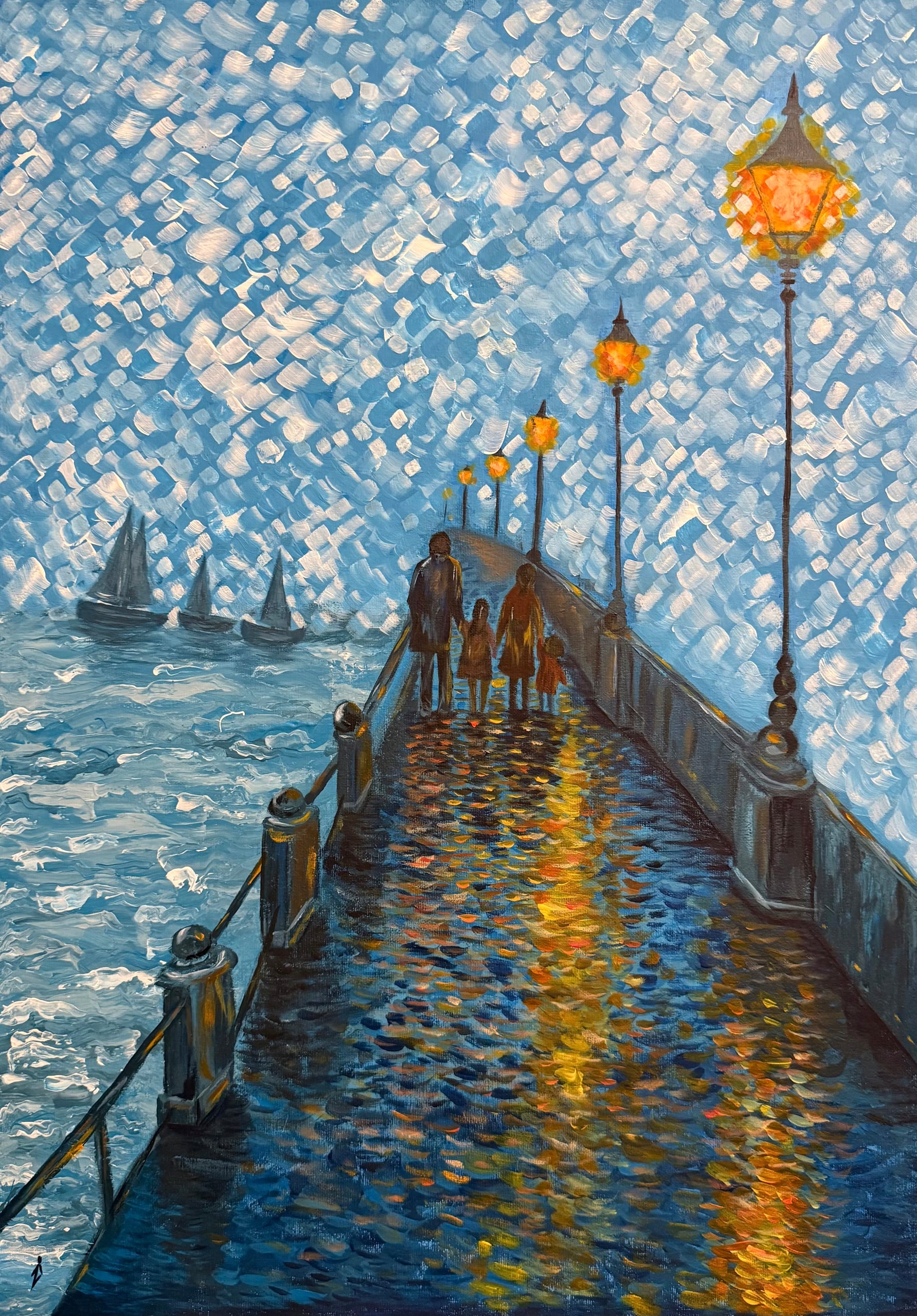 Pier by Zi Shamloo, acrylic on canvas