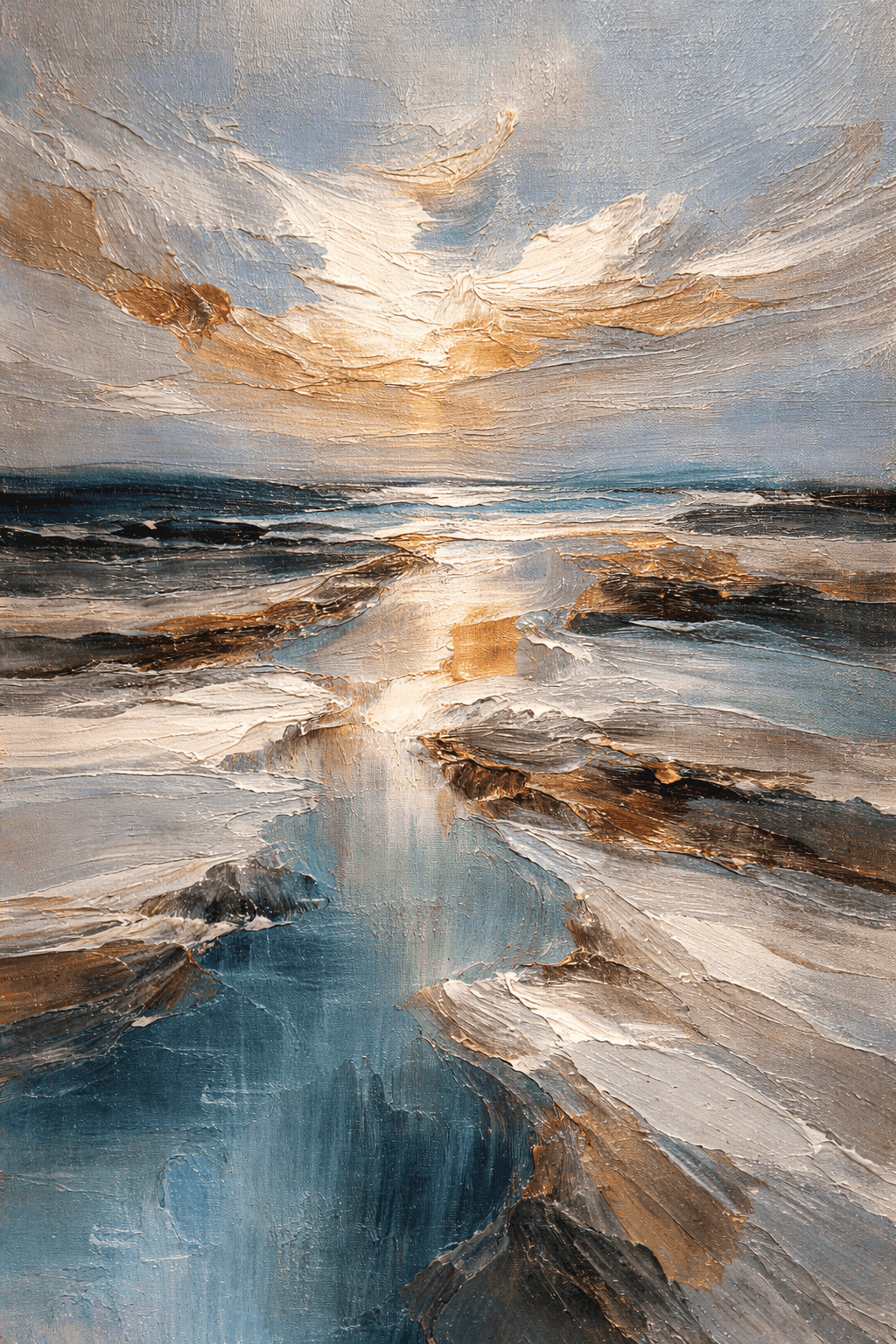 sea by Zi Shamloo, mixed media