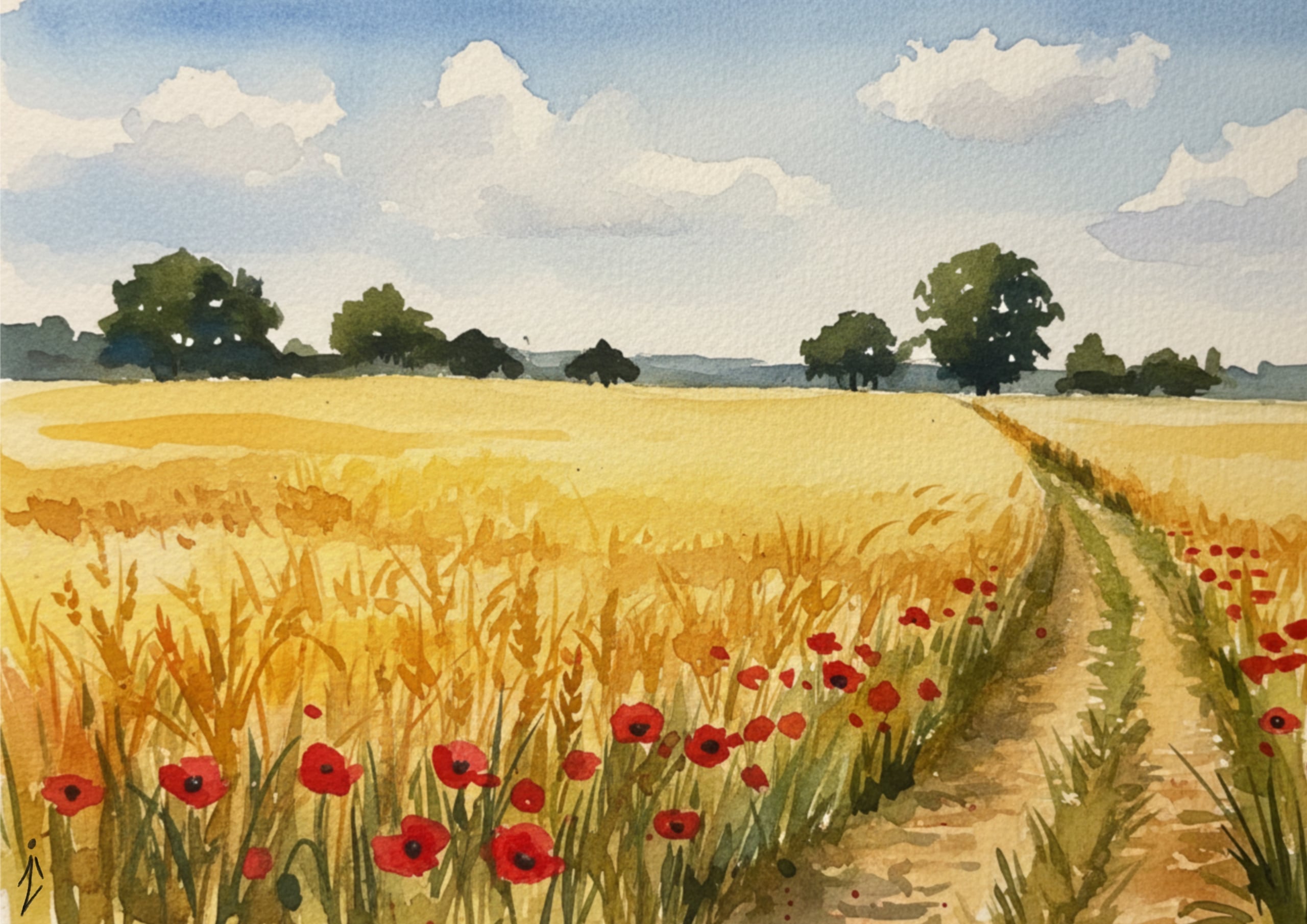 Watercolor painting by Zi Shamloo, watercolor