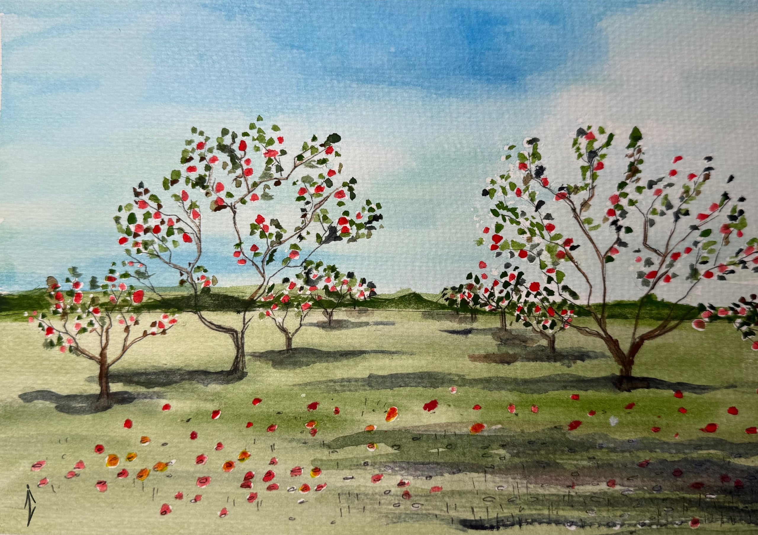 Watercolor painting by Zi Shamloo, watercolor