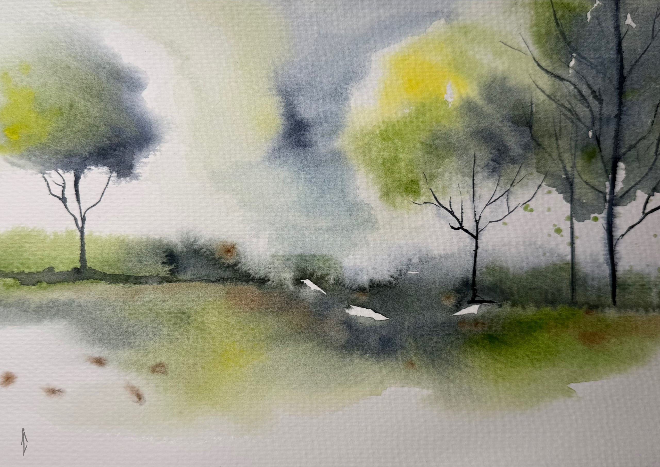 Watercolor painting by Zi Shamloo, watercolor