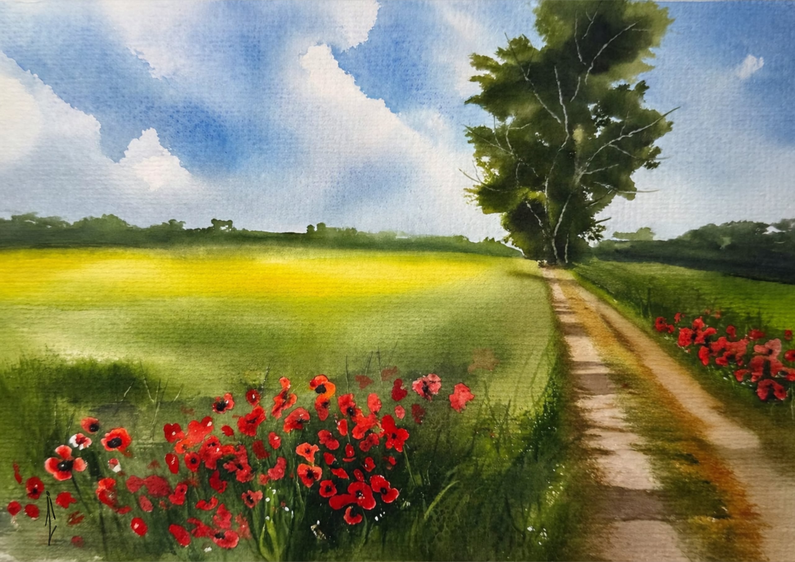 Watercolor painting by Zi Shamloo, watercolor